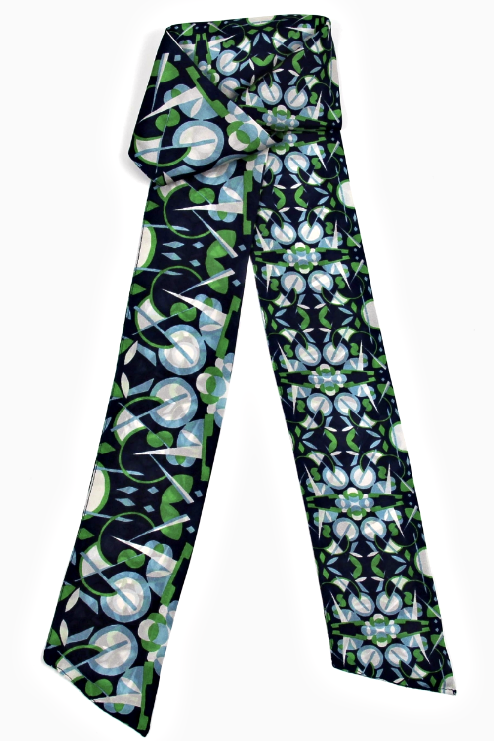 LES BELLES VAGABONDES BANDEAU SILK SCARF BIG BEN GREEN
