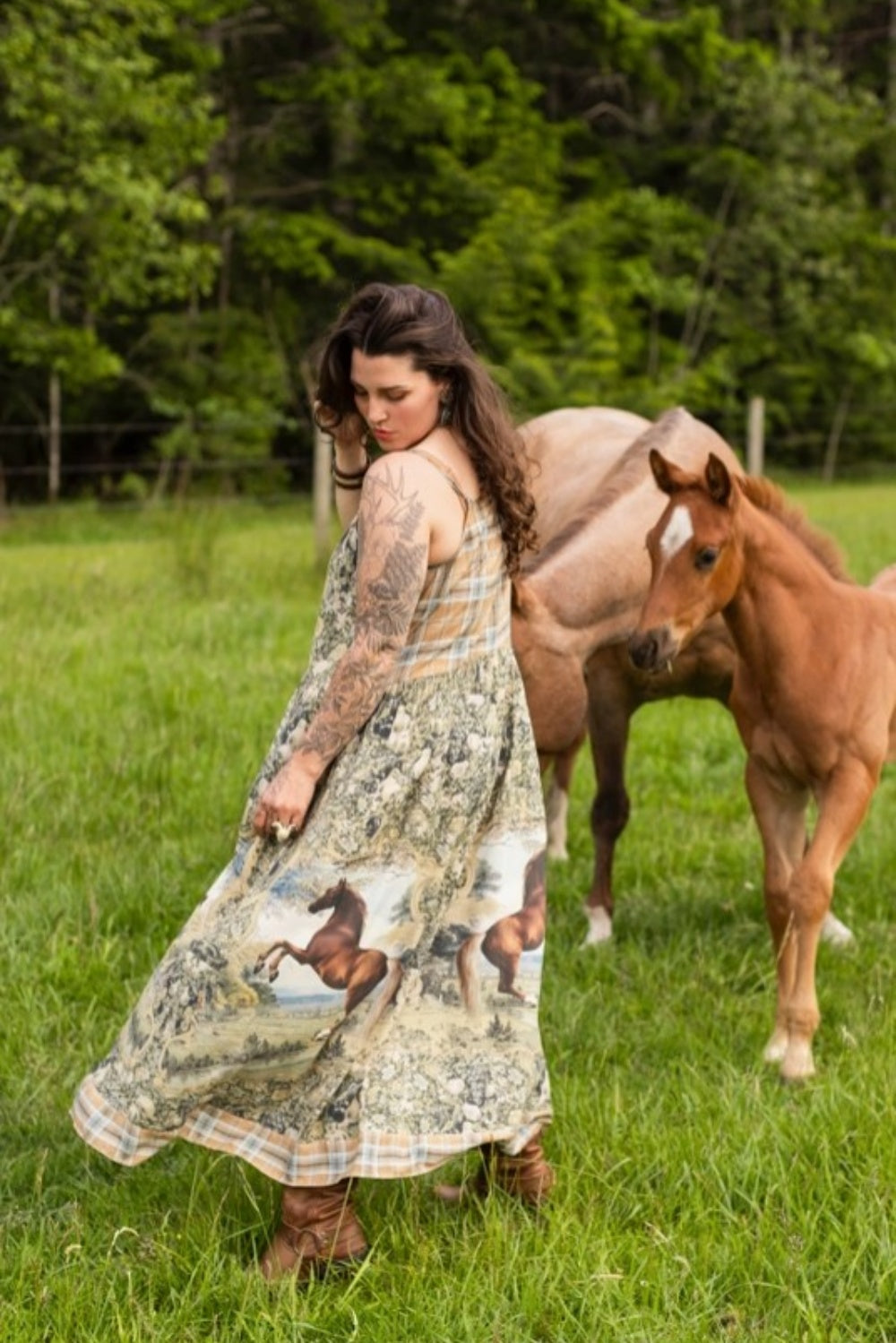 MARKET OF STARS BORN TO RUN BOHEME LONG MAXI SLIP DRESS