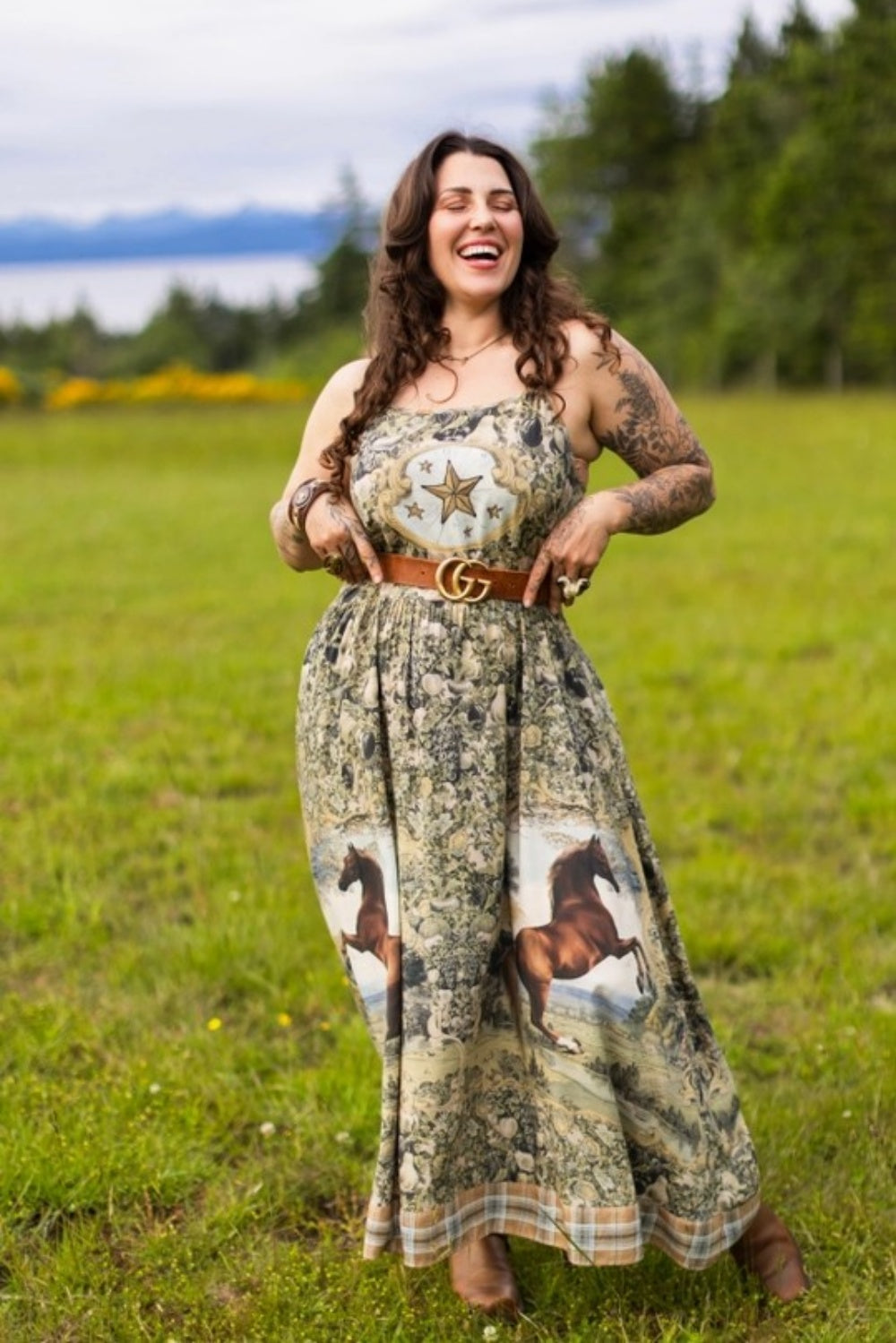 MARKET OF STARS BORN TO RUN BOHEME LONG MAXI SLIP DRESS