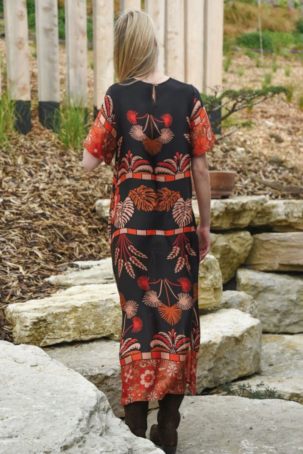 CURATE THE BOUNDLESS VISION DRESS LEAVES