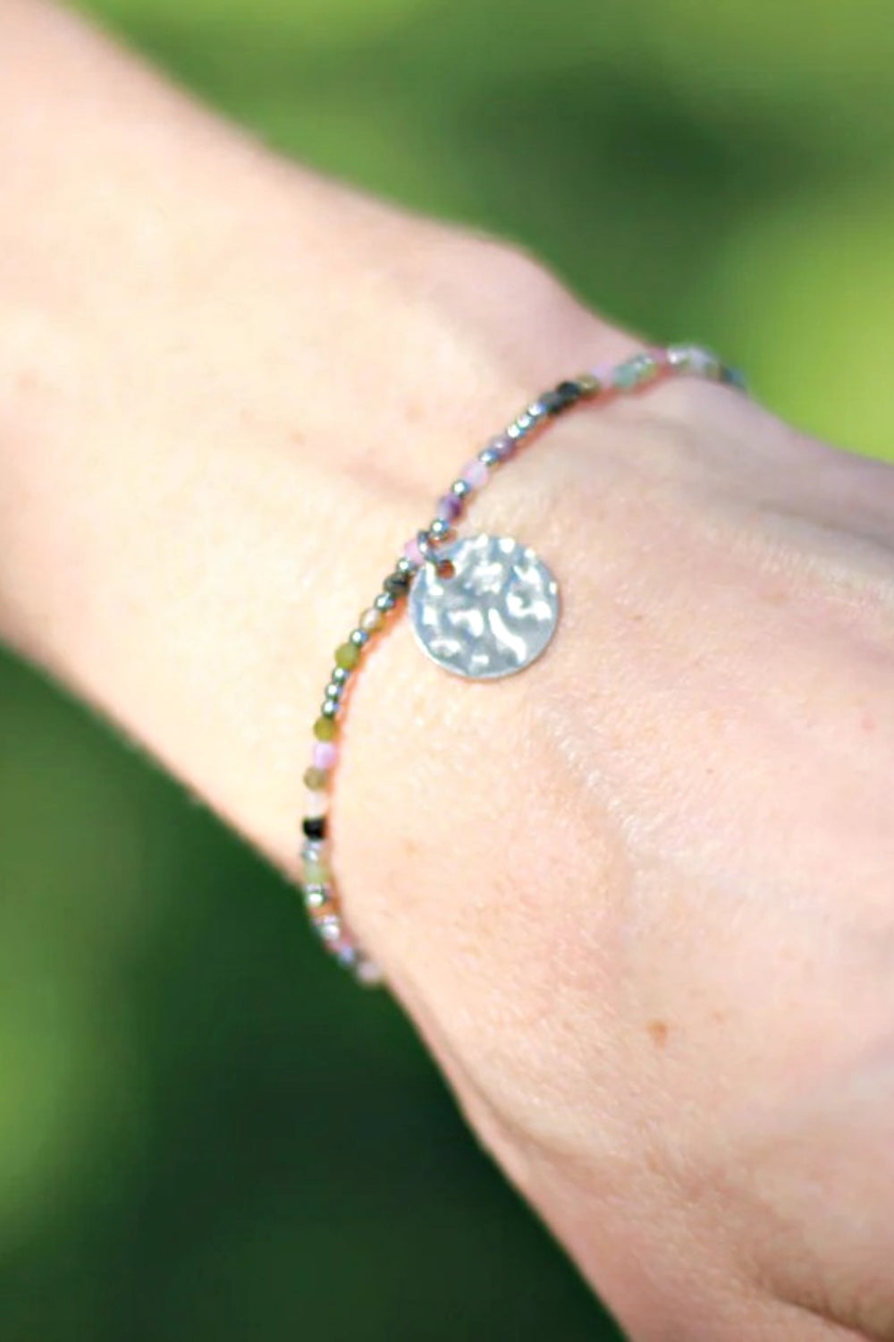 SUNDAY MOOD LITTLE COVE SILVER BRACELET PINK + BLACK