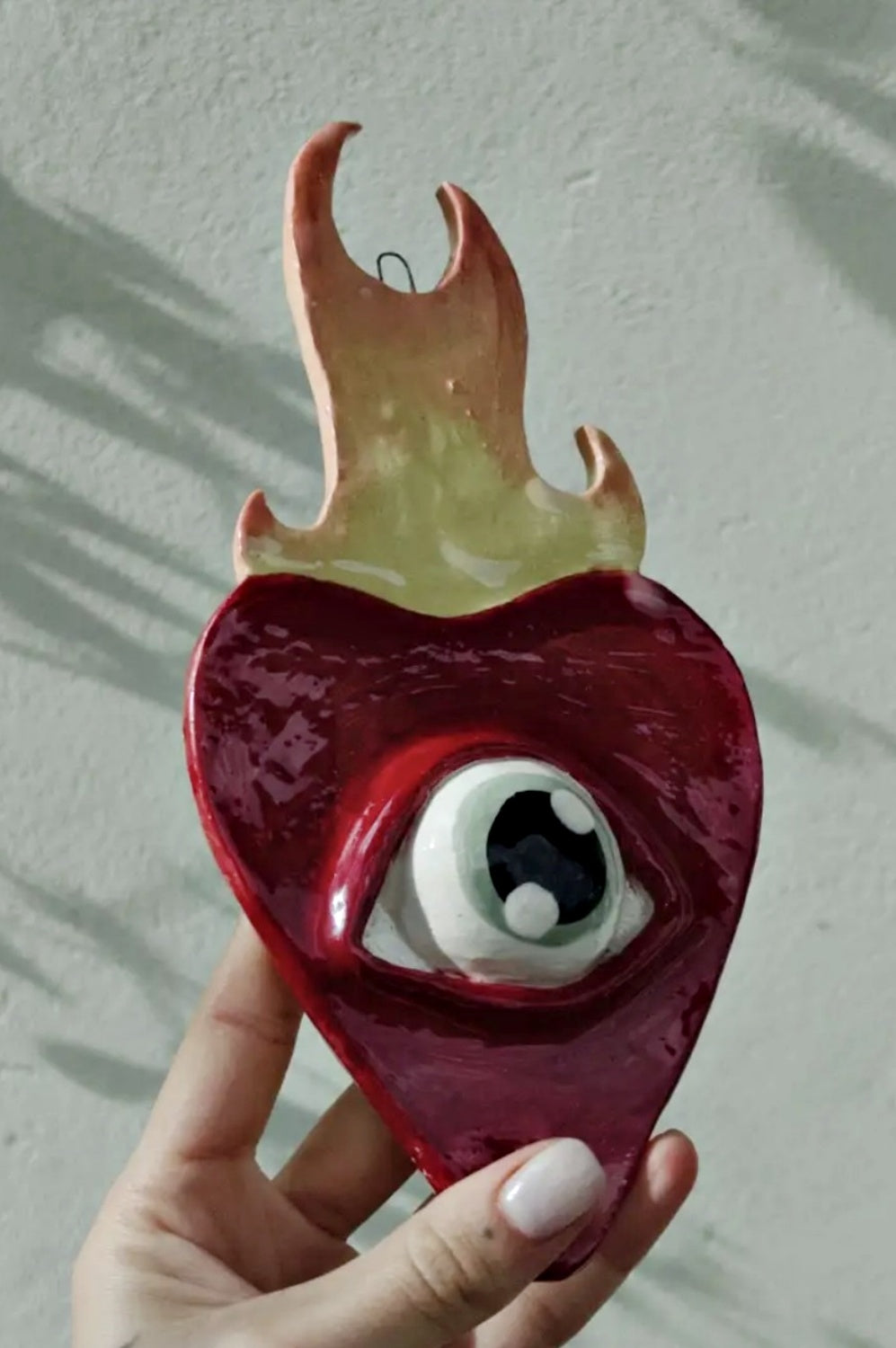 MUZA BURNING HEART CERAMIC WALL HANGING LARGE