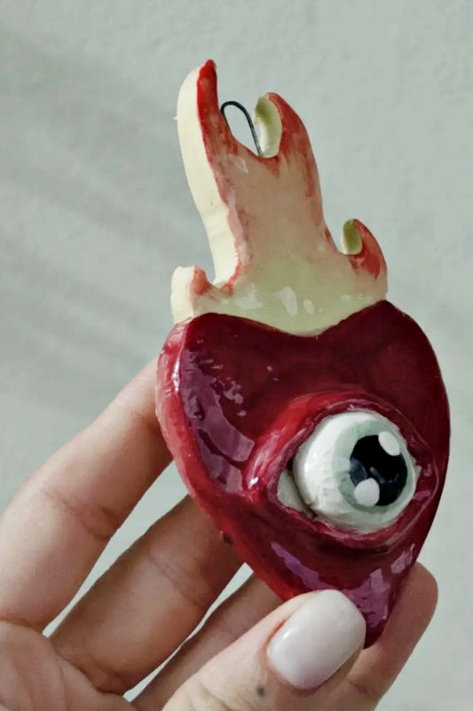 MUZA BURNING HEART CERAMIC WALL HANGING SMALL