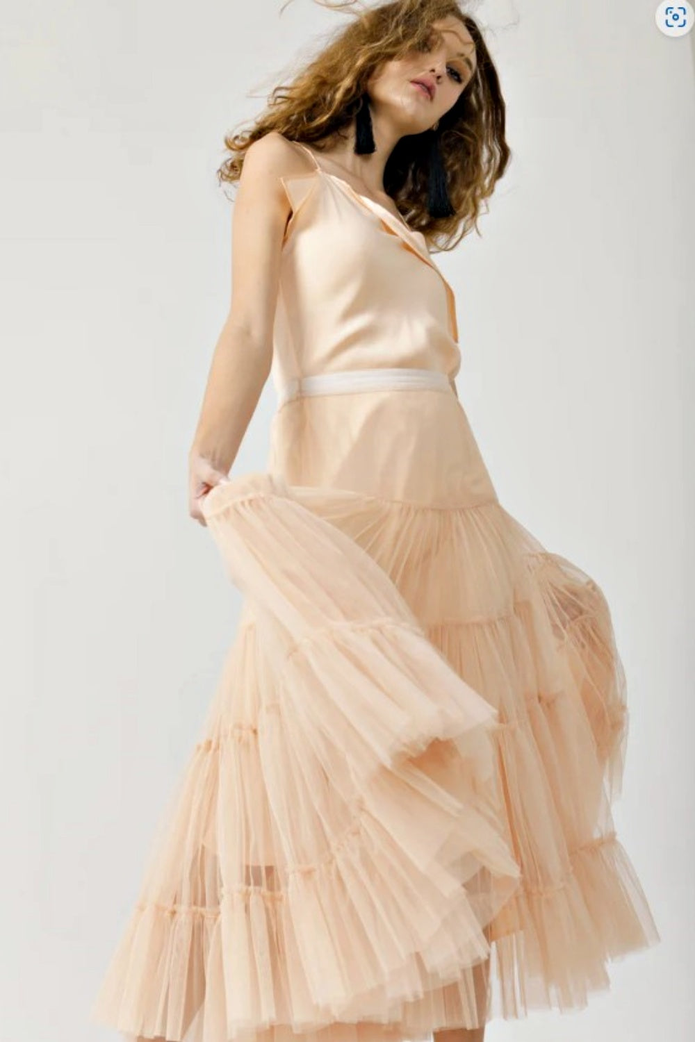 MISS ROSE SISTER VIOLET CELESTE TULLE SKIRT CHAMPAGNE