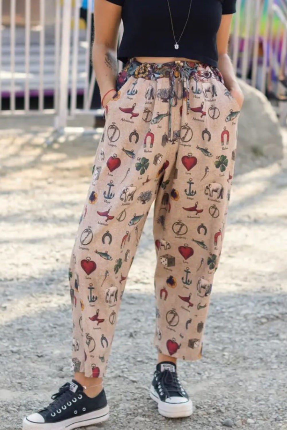 MARKET OF STARS LOVE CHARMED LIFE CROPPED ARTISTS PANTS