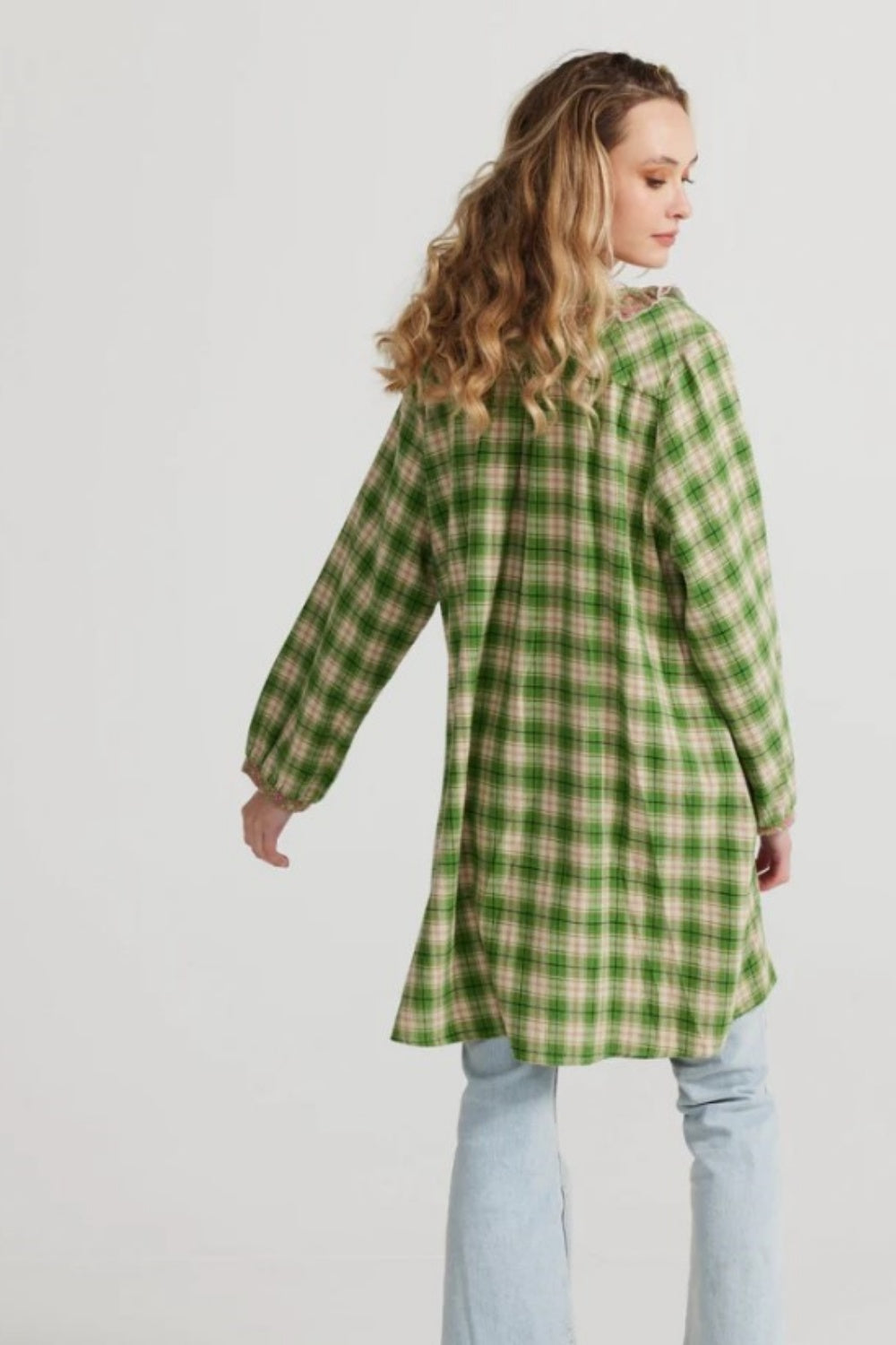 MISS ROSE SISTER VIOLET CHESEA DRESS GREEN PLAID