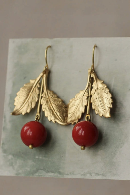 SILK PURSE CHERRY EARRINGS