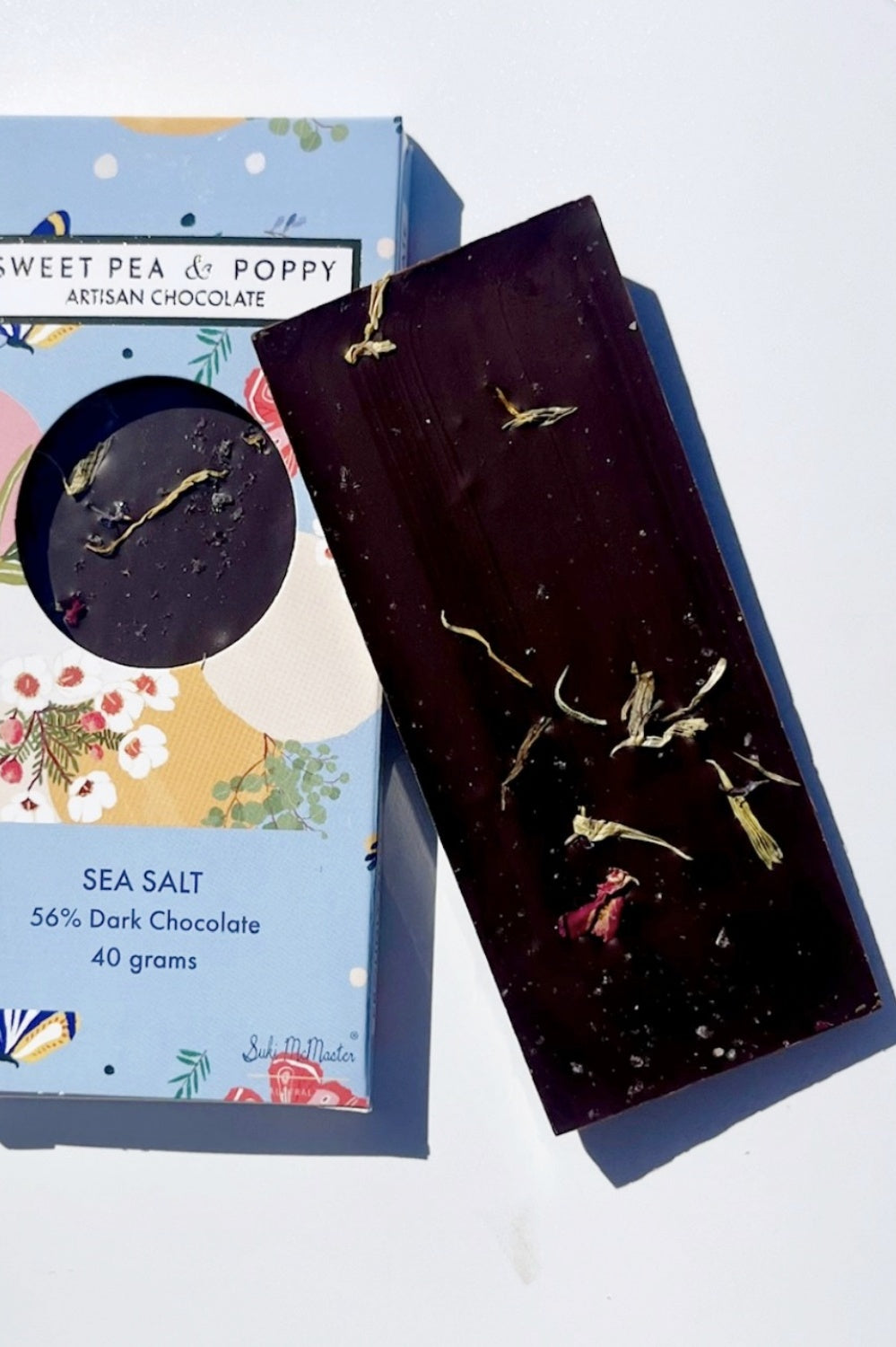 SWEET PEA + POPPY DARK CHOCOLATE + SEA SALT CHOCOLATE 40G
