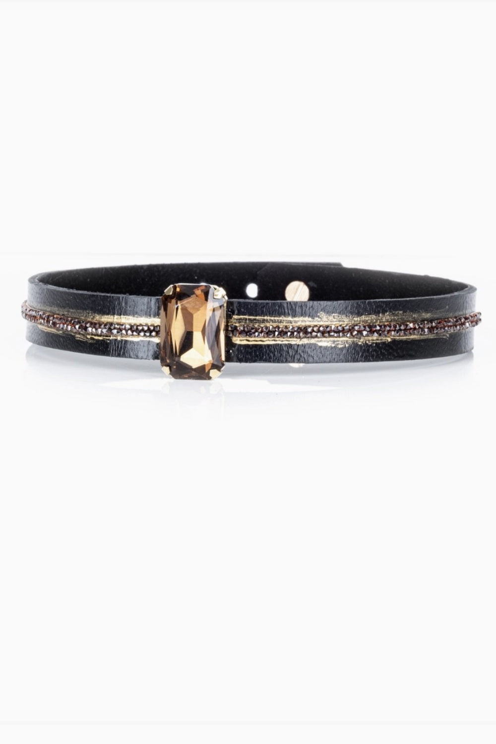 THE DARK AMBER AXIS LEATHER CHOKER