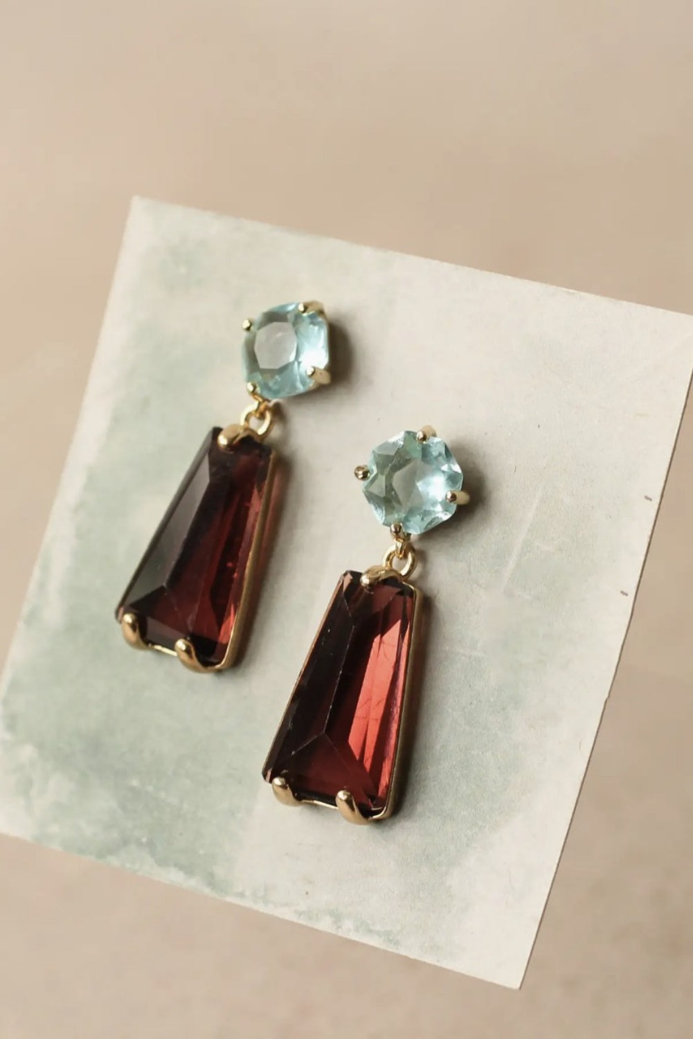 SILK PURSE CINNAMON + SAPPHIRE EARRINGS