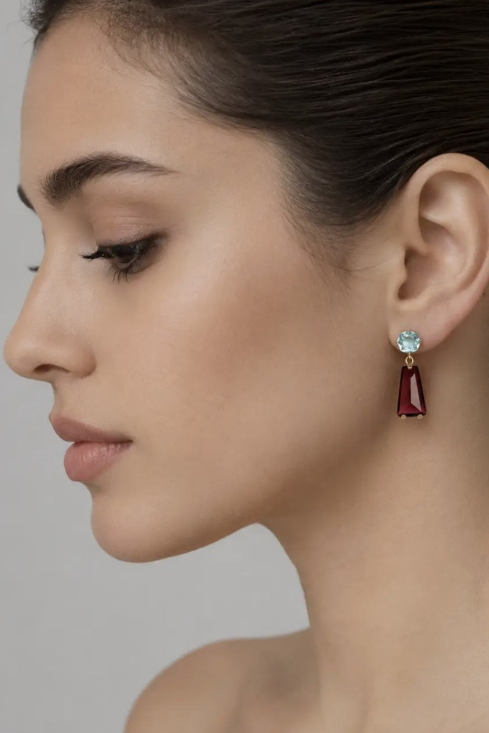 SILK PURSE CINNAMON + SAPPHIRE EARRINGS