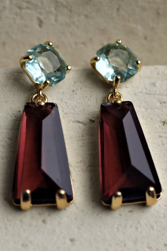 SILK PURSE CINNAMON + SAPPHIRE EARRINGS
