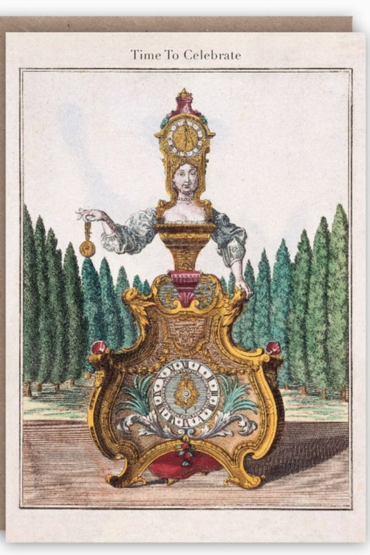 THE PATTERN BOOK CLOCKMAKER GREETING CARD