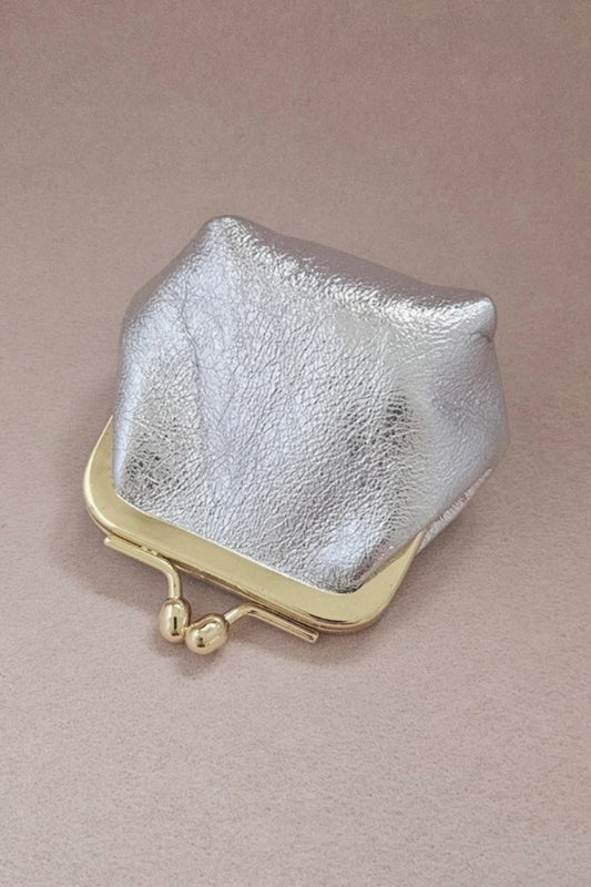 BEBE COIN PURSE SILVER