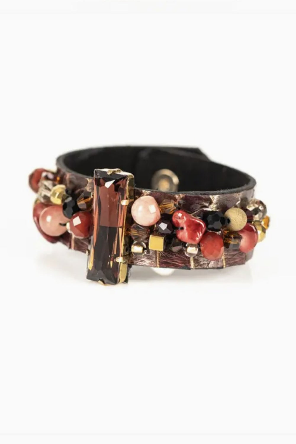 THE DARK CRIMSON RELIC PYTHON LEATHER CUFF