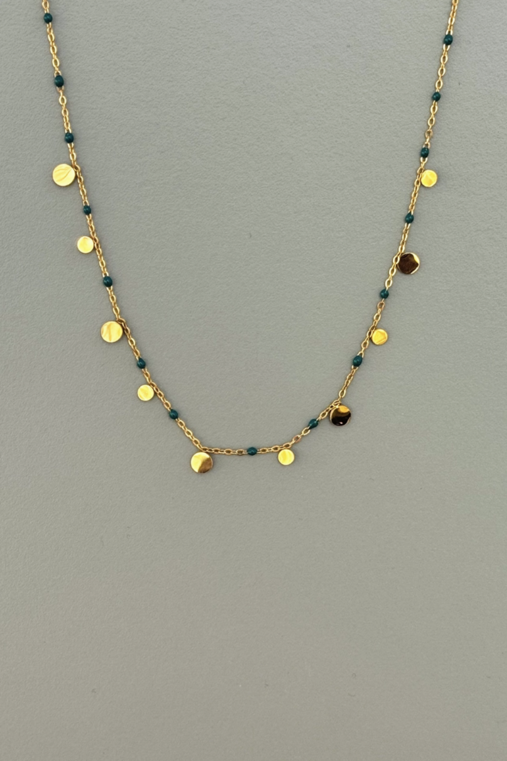 JOIN THE DOTS GOLD NECKLACE EMERALD