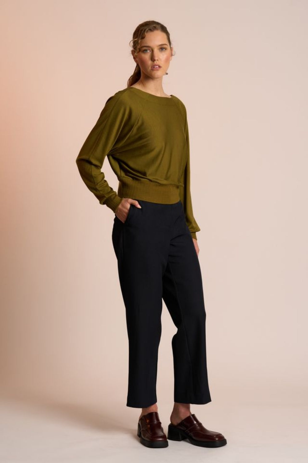 NERIS DOUBLE TAKE MERINO TOP WILLOW