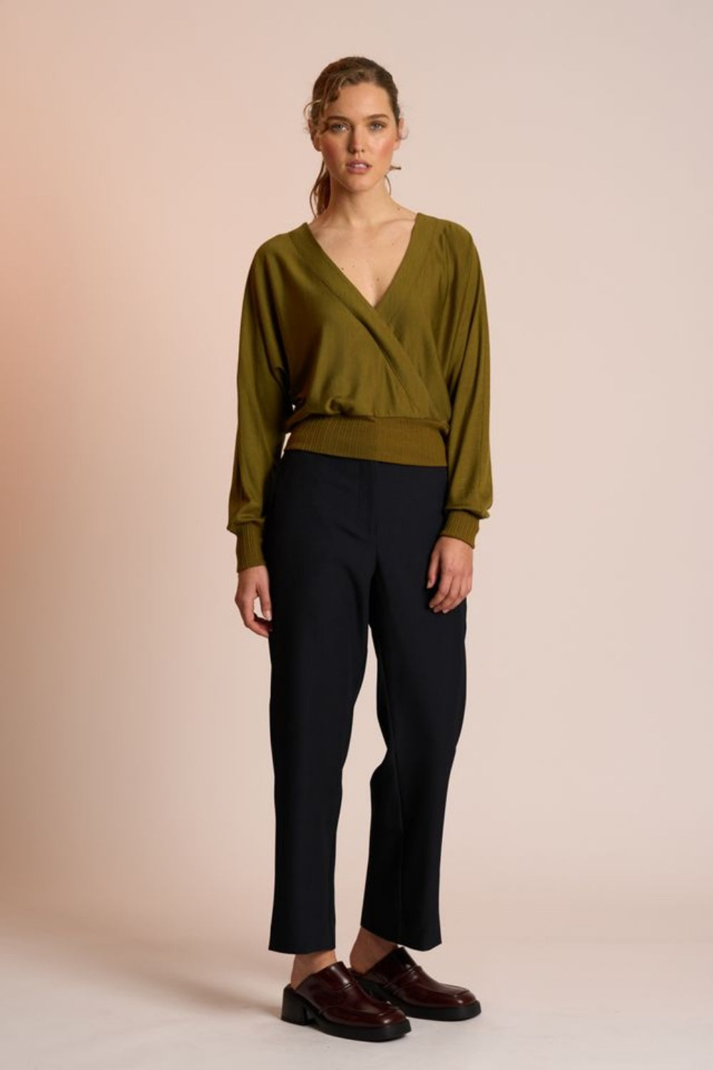 NERIS DOUBLE TAKE MERINO TOP WILLOW