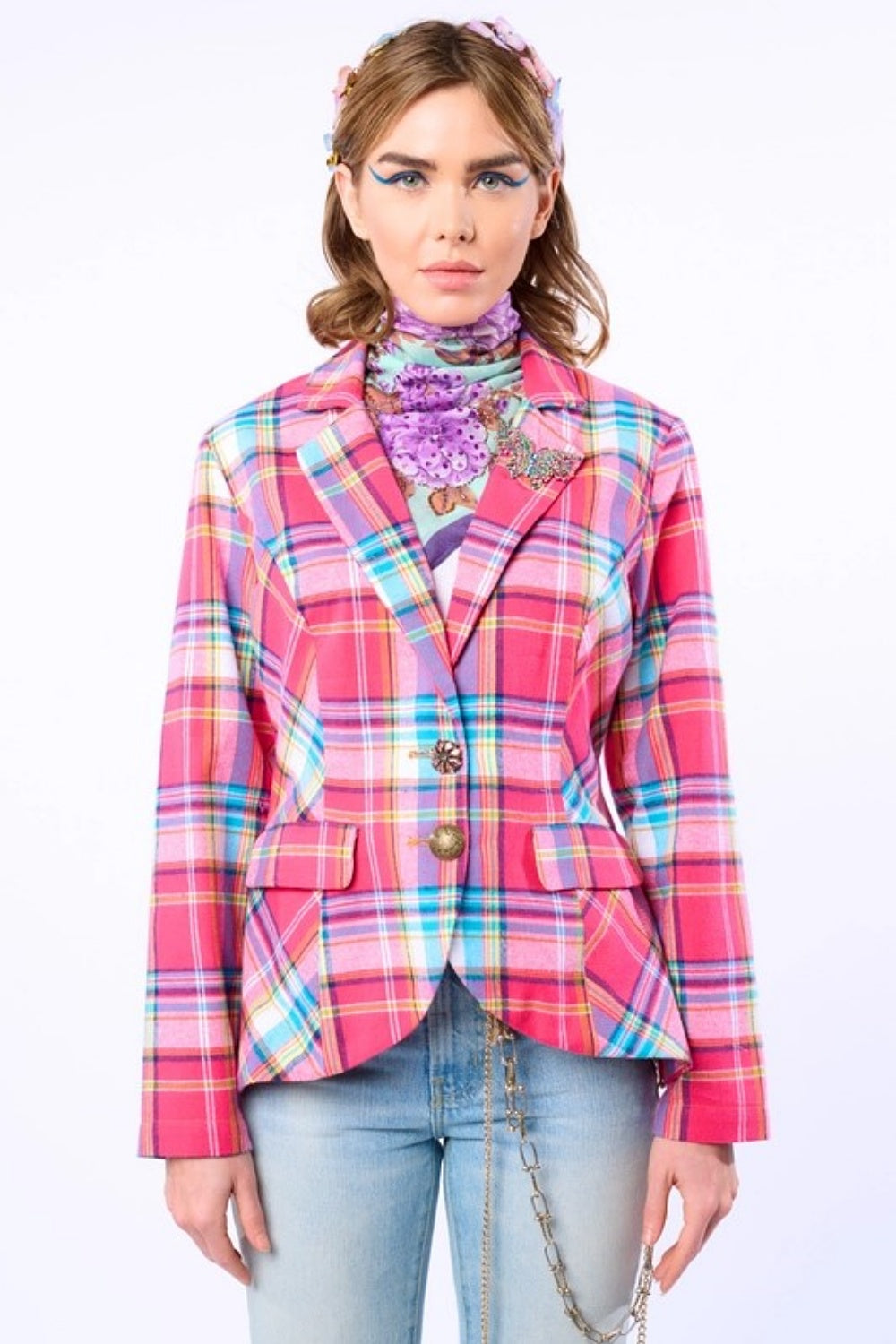 ARATTA DULCE PLAID BLAZER