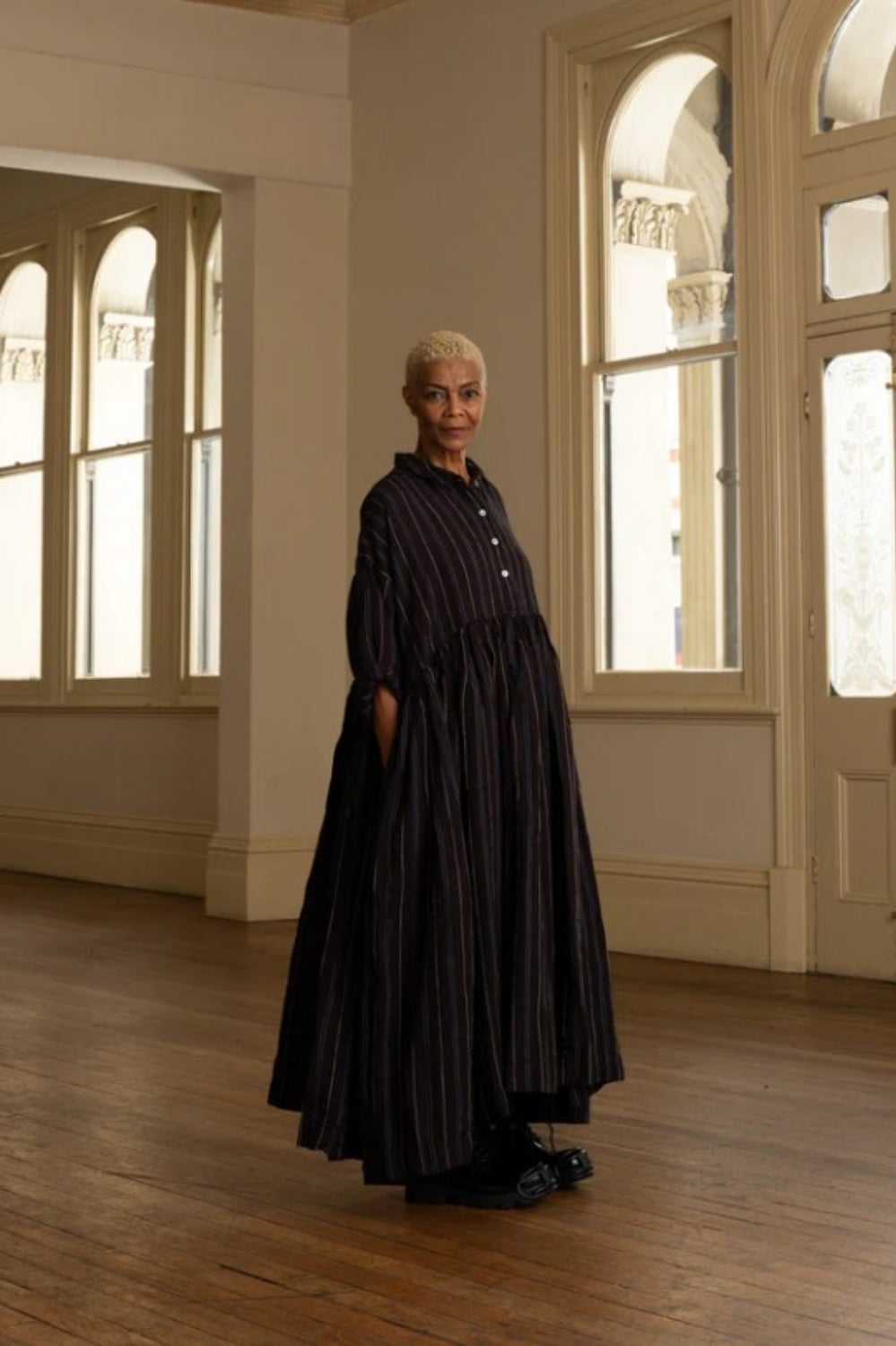 MEG BY DESIGN EDITH LINEN DRESS BROWN