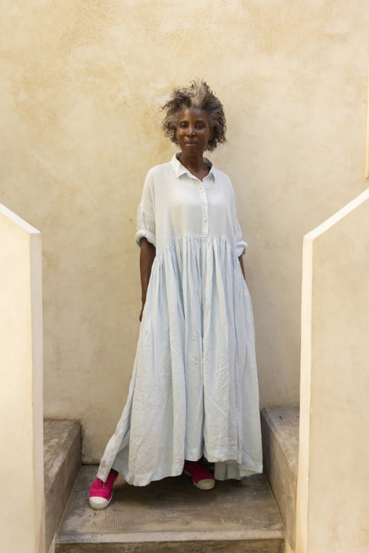 MEG BY DESIGN EDITH DRESS COTTON POPLIN  ICE