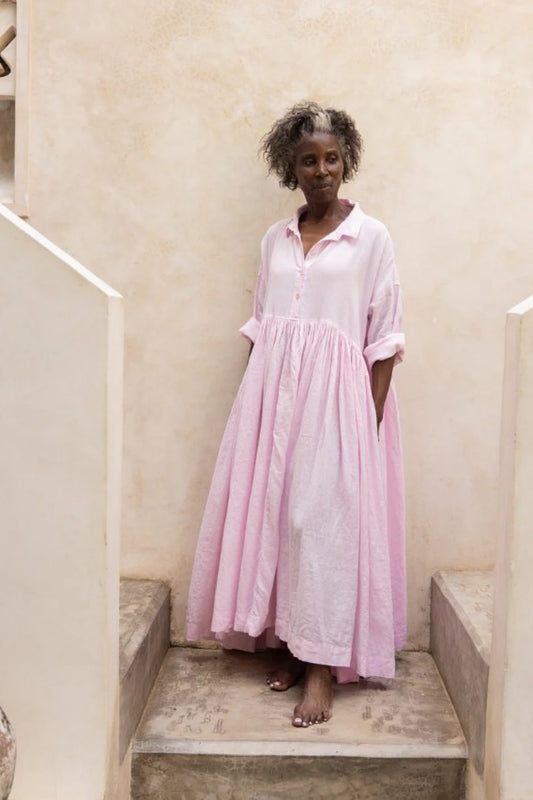 MEG BY DESIGN EDITH DRESS LINEN PINK