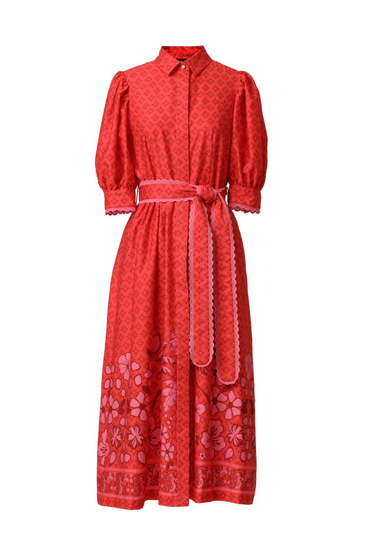 EMILY LOVELOCK VERONICA DRESS FLAME SCARLETT