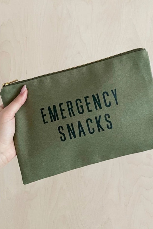 ALPHABET BAGS EMERGENCY SNACKS ZIP POUCH OLIVE GREEN