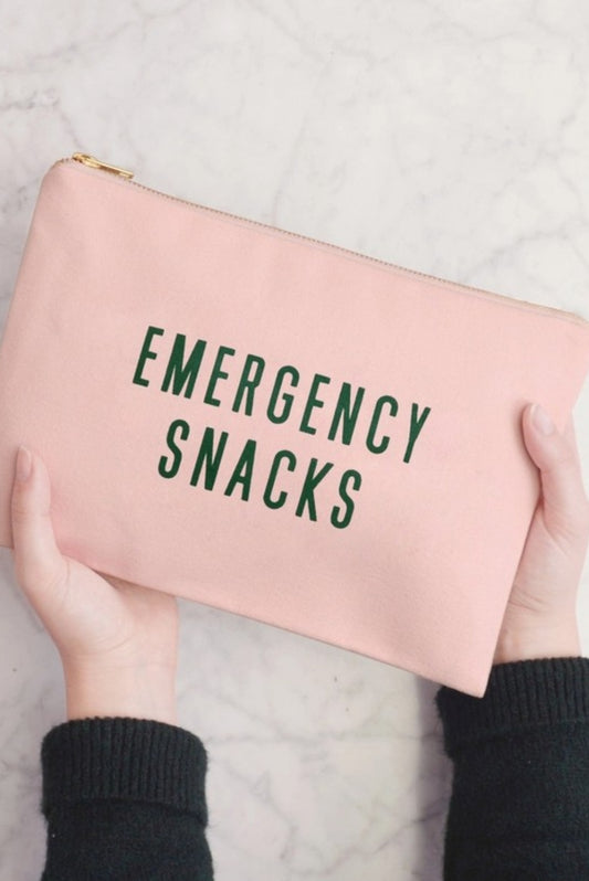 ALPHABET BAGS EMERGENCY SNACKS ZIP POUCH PINK