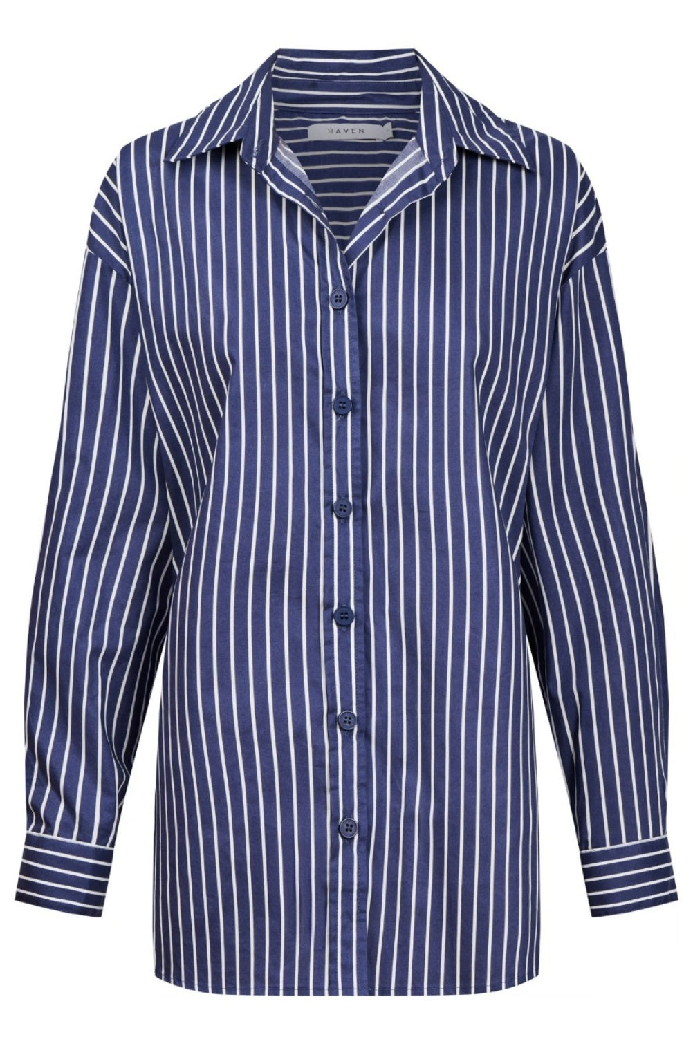 HAVEN FAIRBANKS STRIPE SHIRT NAVY