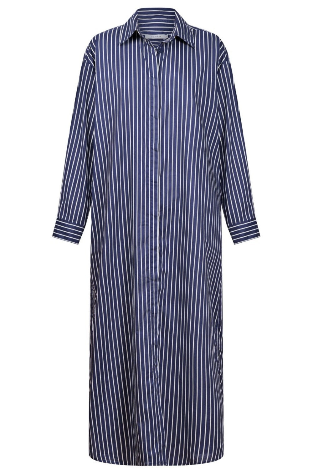 HAVEN FAIRBANKS STRIPE SHIRT DRESS NAVY