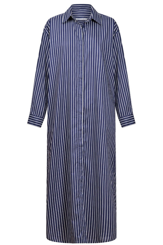 HAVEN FAIRBANKS STRIPE SHIRT DRESS NAVY