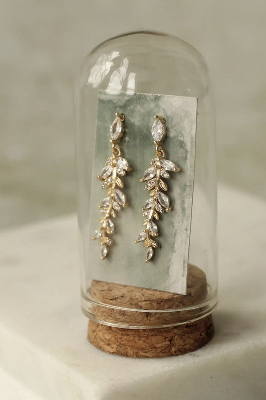 SILK PURSE FEATHER FERN DROP EARRINGS