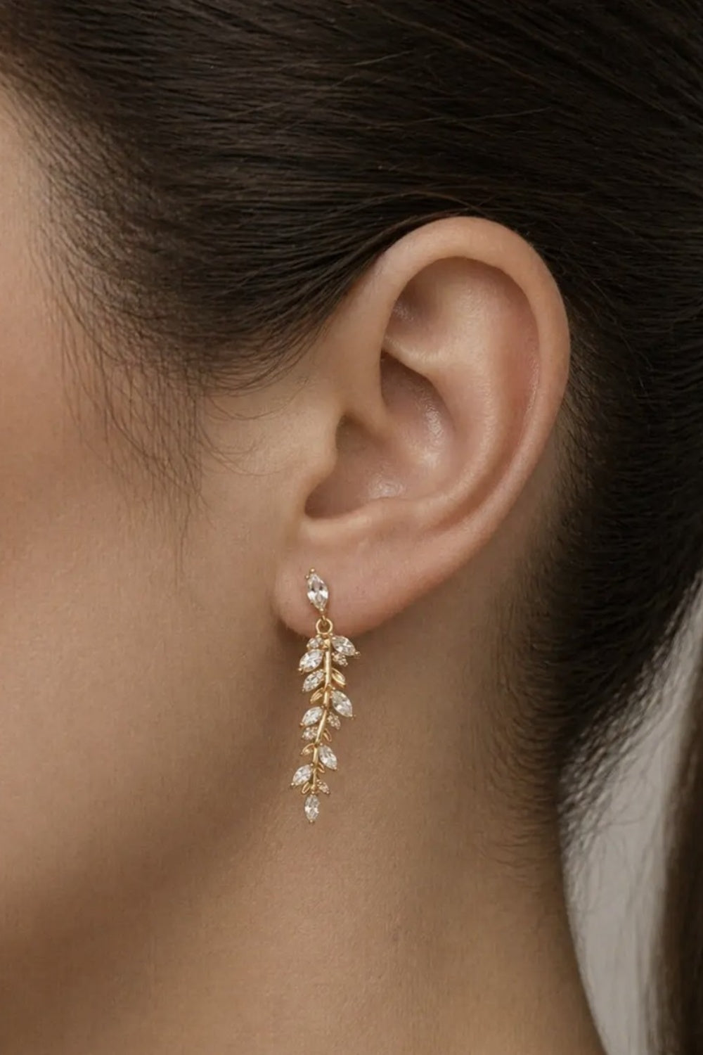 SILK PURSE FEATHER FERN DROP EARRINGS