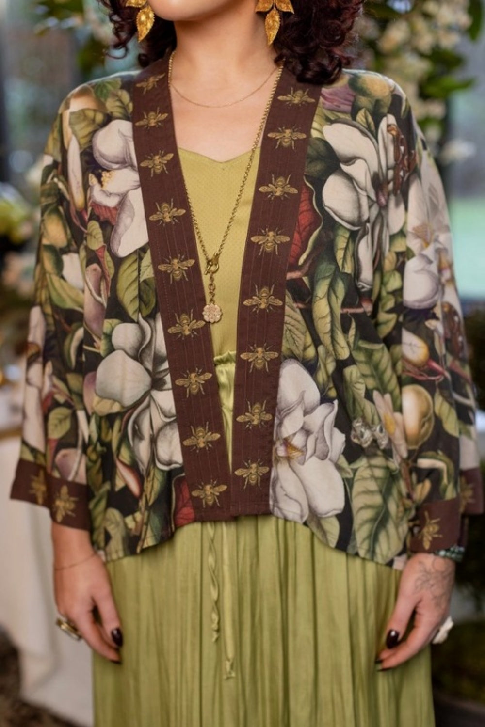 MARKET OF STARS FLEUR DE LUNE PIXIE CROPPED KIMONO