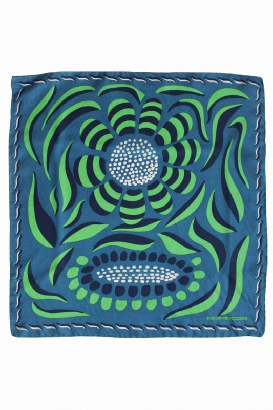 LES BELLES VAGABONDES MINI SCARF FORGET ME NOT VERT GREEN