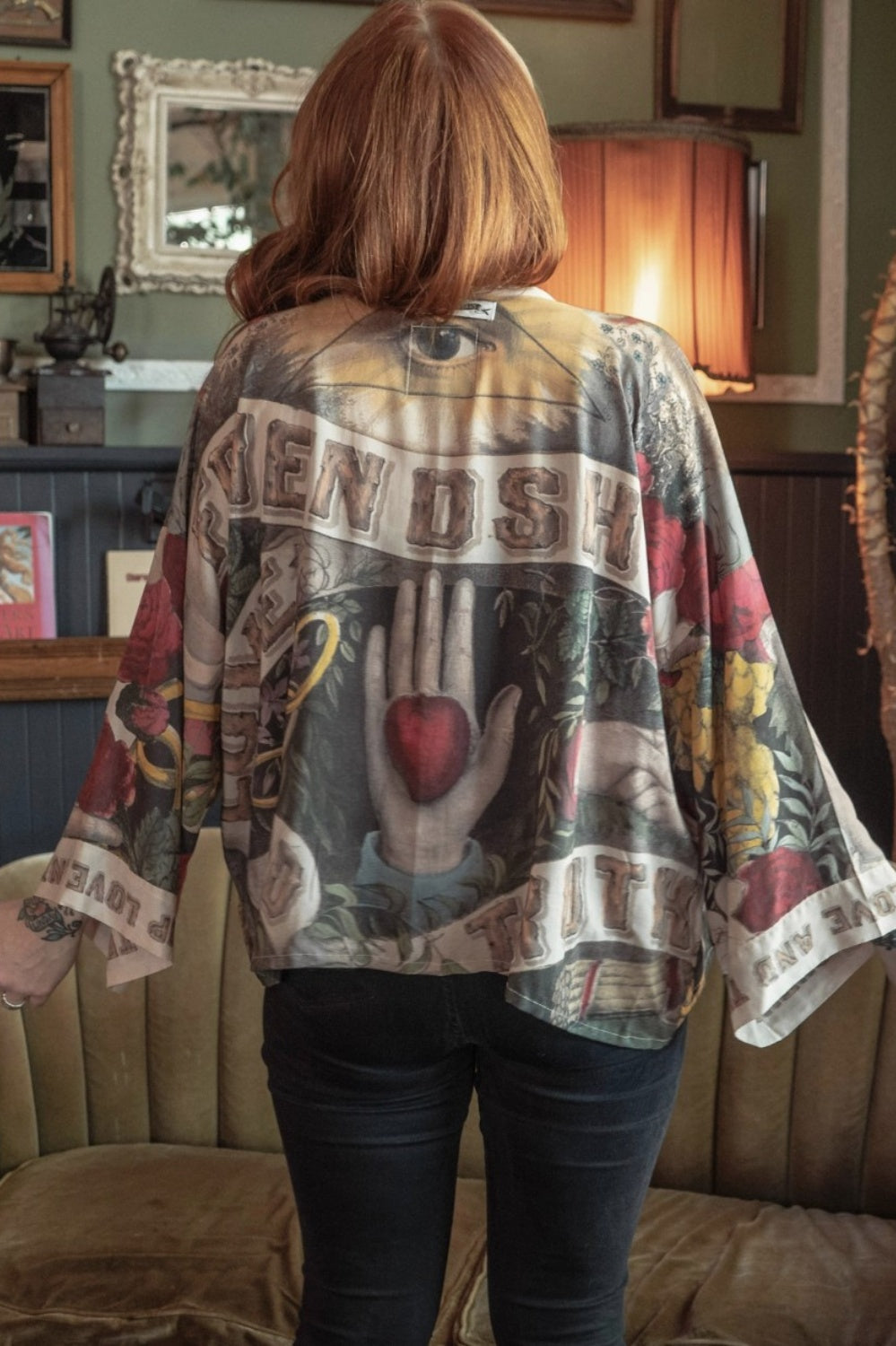 MARKET OF STARS FRIENDSHIP, LOVE + TRUTH CROPPED KIMONO