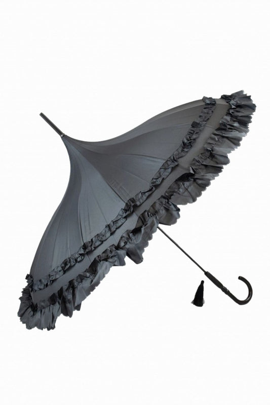 SOAKE FRILLED TO MEET YOU UMBRELLA BLACK