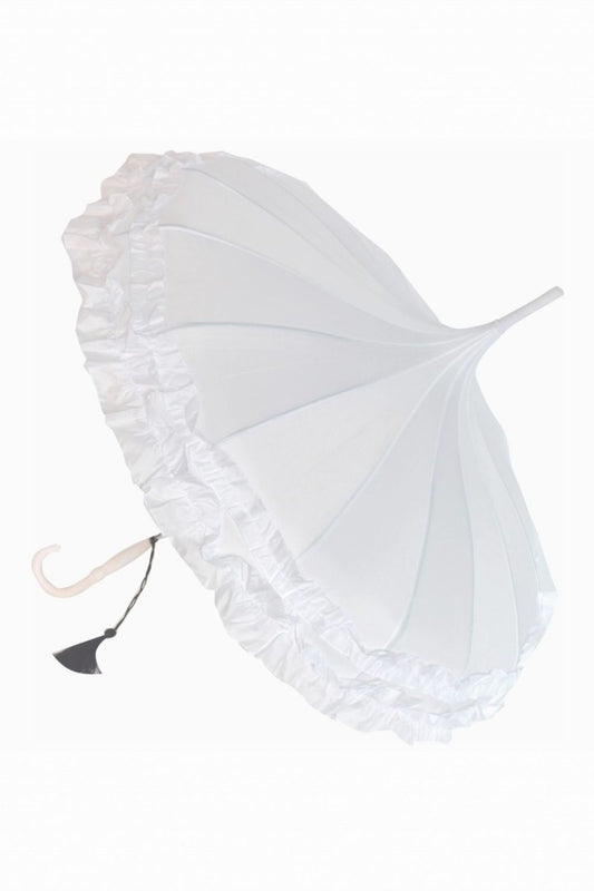 SOAKE FRILLED TO MEET YOU UMBRELLA WHITE