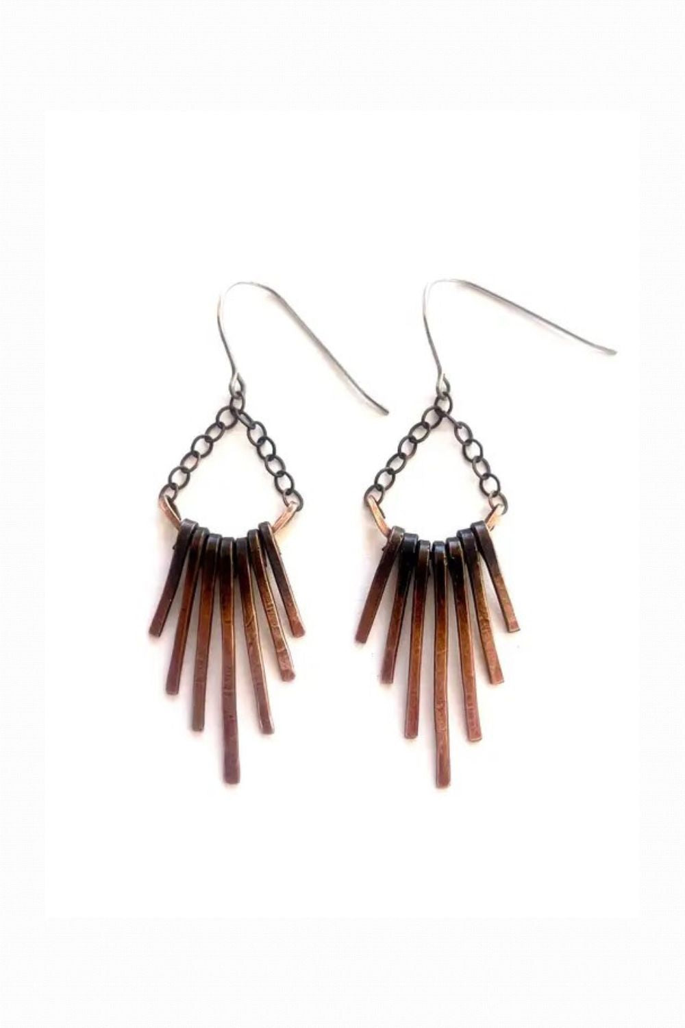 STUDIO 451 JEWELRY FRINGE CURVE EARRINGS IN BRASS