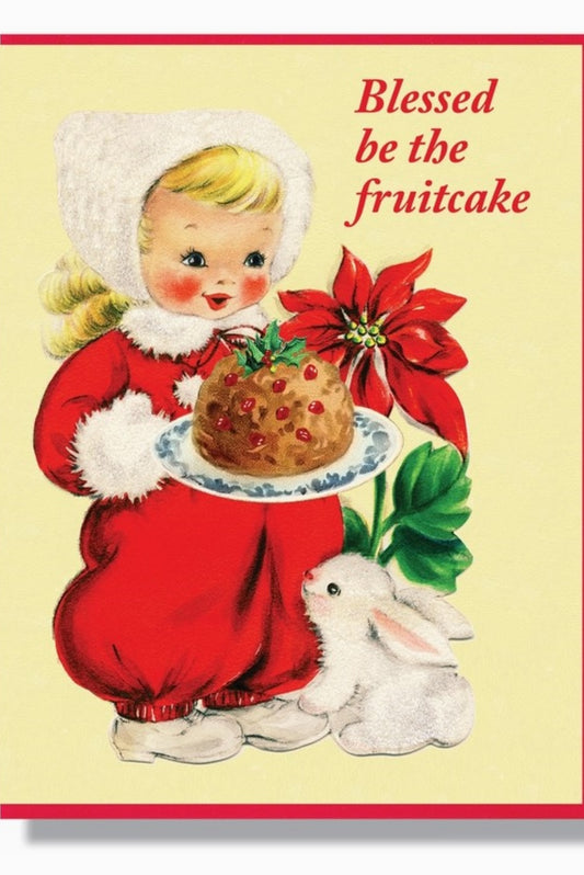 SMITTEN KITTEN FRUITCAKE CHRISTMAS CARD