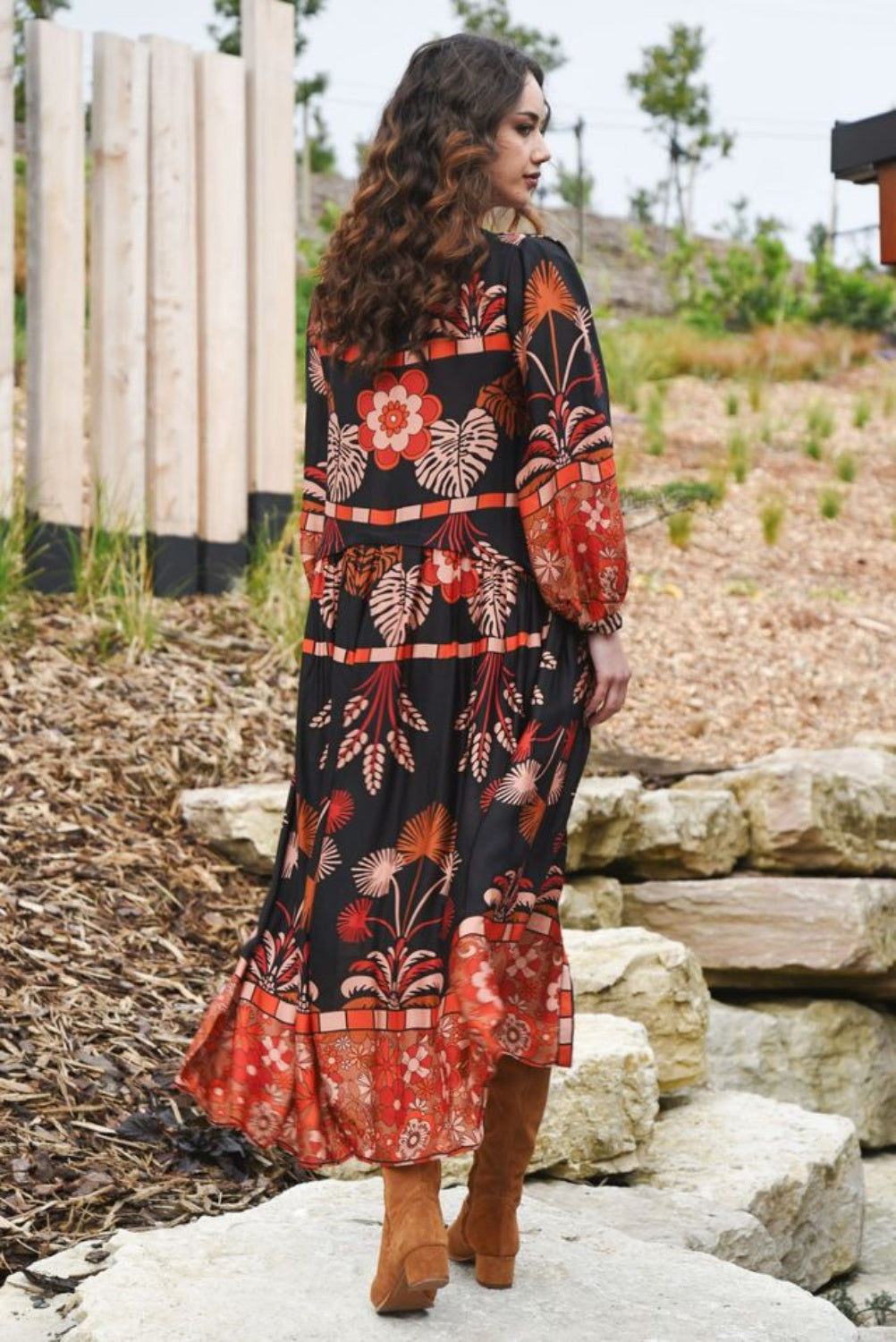 CURATE GLAMOUR TO GO DRESS LEAVES