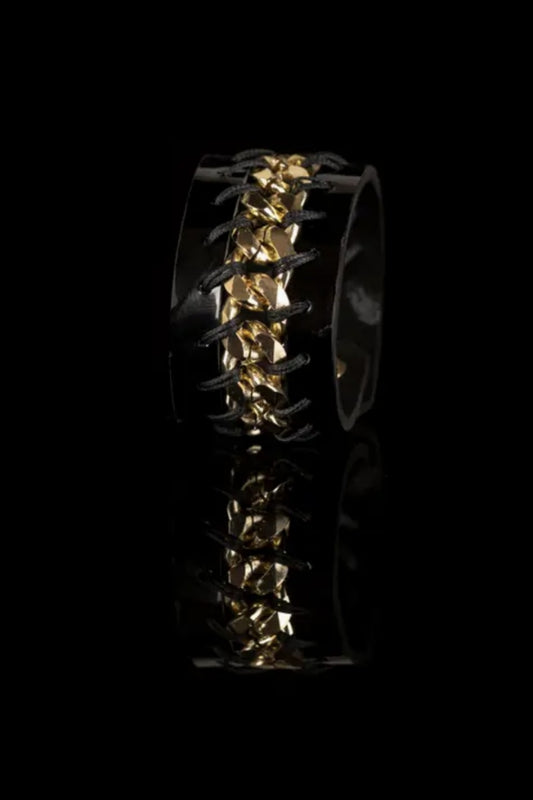 THE DARK GOLD BOUND LEATHER CUFF