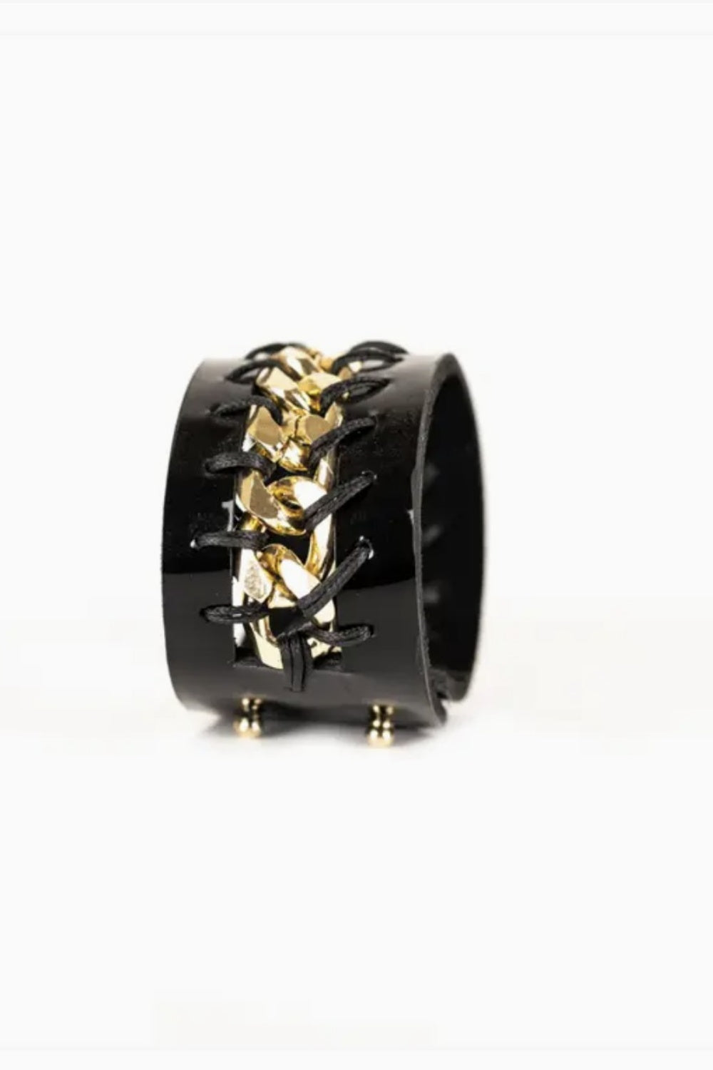THE DARK GOLD BOUND LEATHER CUFF