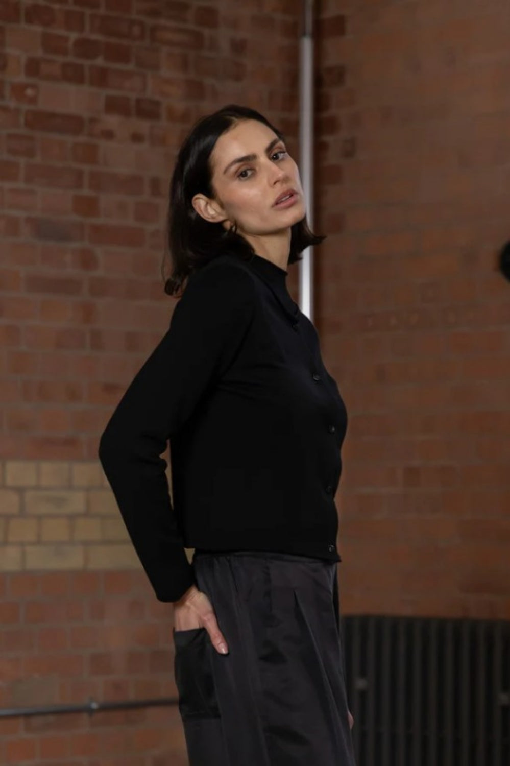 MEG BY DESIGN GRACE WOOL CARDIGAN BLACK