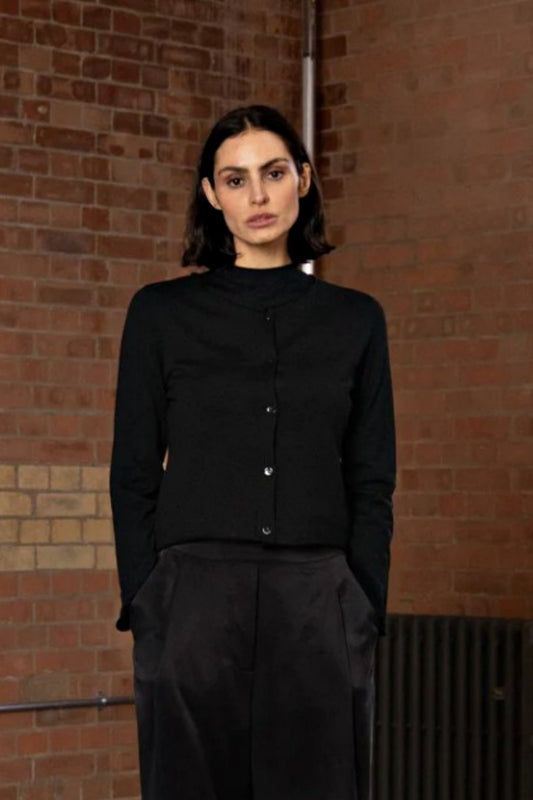 MEG BY DESIGN GRACE WOOL CARDIGAN BLACK
