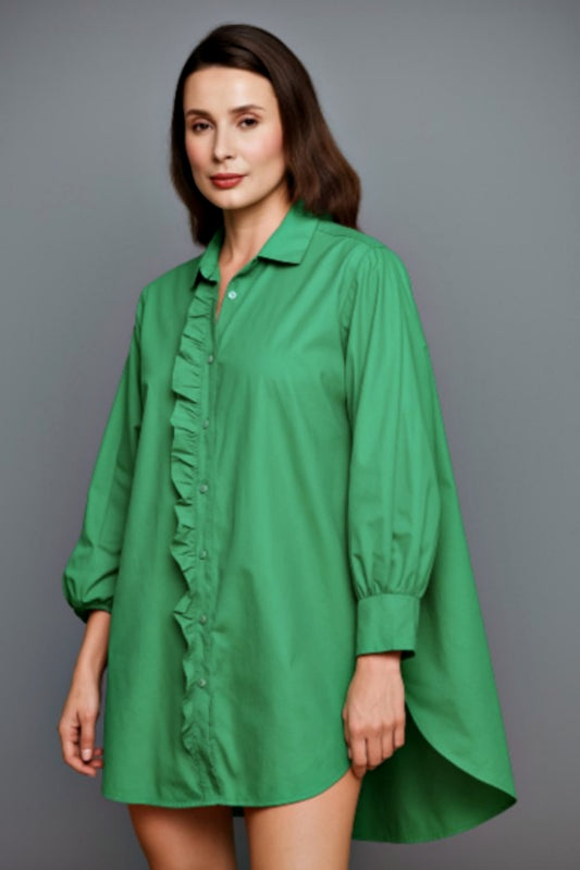 SIXTY DAYS GIRLFRIEND OVERSIZED COTTON SHIRT GUCCI GREEN