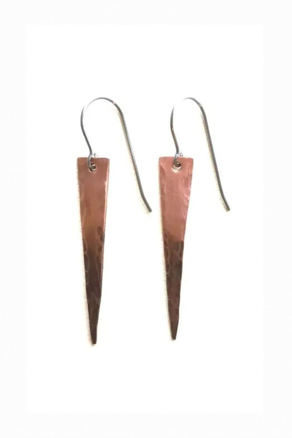 STUDIO 451 JEWELRY HAMMERED TRIANGLE EARRINGS IN COPPER