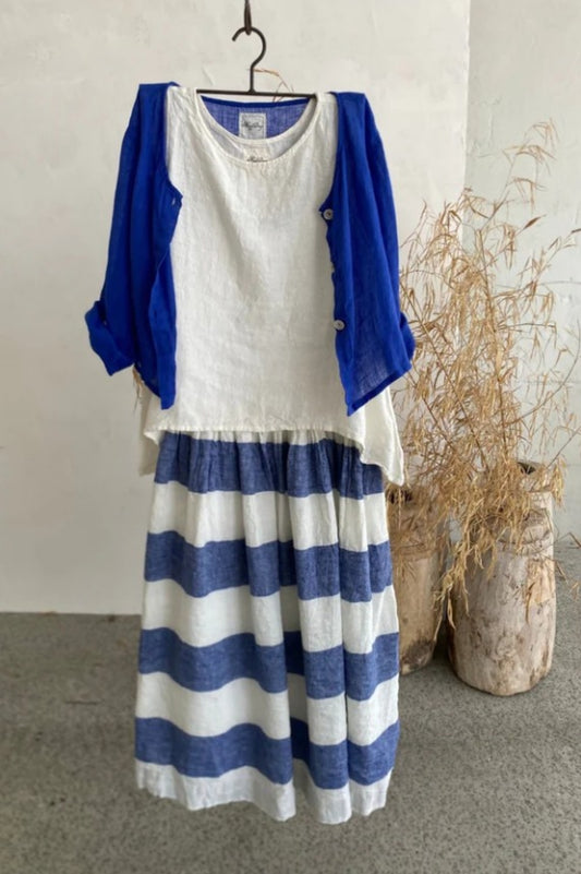 MEG BY DESIGN HIGH TEA LINEN SLIP STRIPE