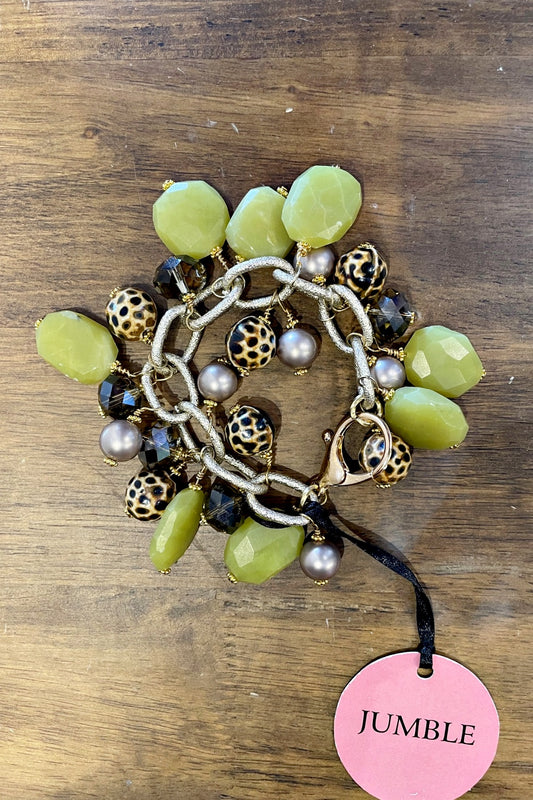 JUMBLE TURN BACK LIME CHARM BRACELET